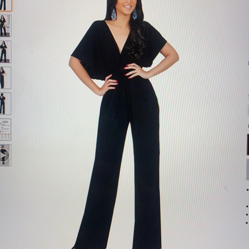 Black kimono sleeve jumpsuit